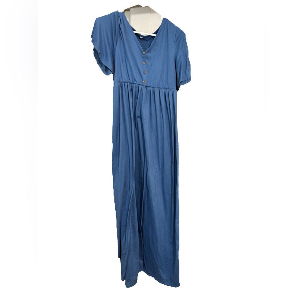 Blue Maxi Dress can be maternity or not! Works great for both